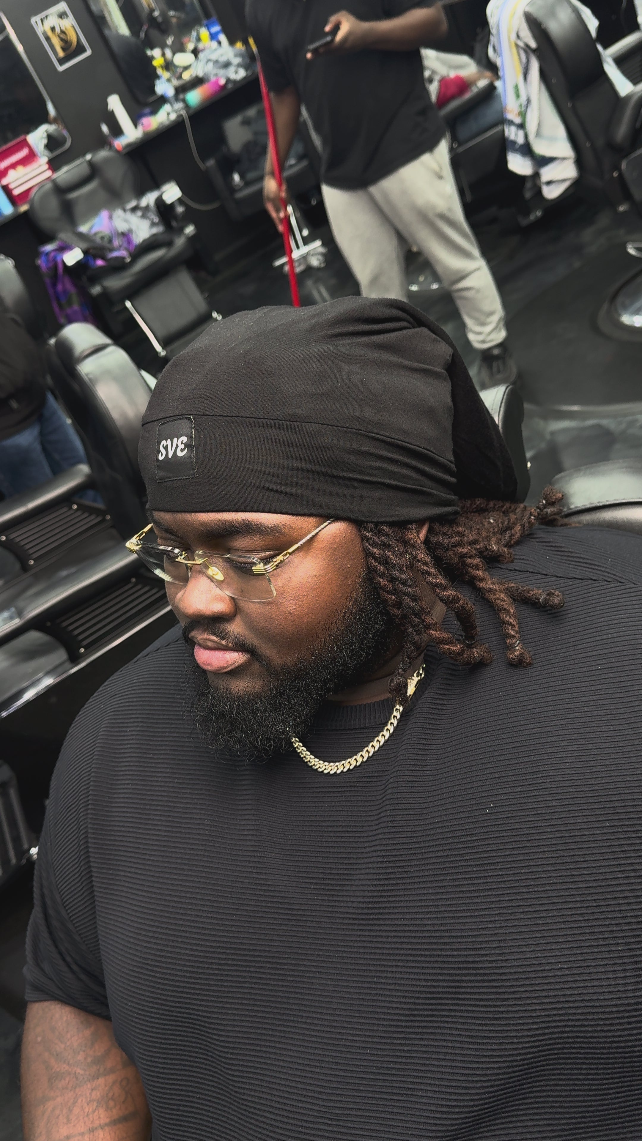 Long Adjustable Skull Cap - LINED WITH SATIN